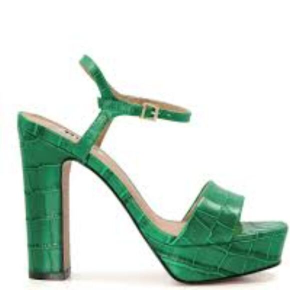 BRAND NEW GUESS WGRESTORE-R CROCODILE EMBOSSED LEATHER PLATFORM SANDALS R3 - Picture 16 of 16